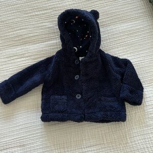 Baby gap button up fleece jacket, 3-6 months